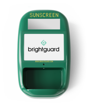 BrightGuard green sunscreen dispenser