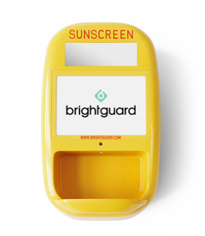 BrightGuard yellow  sunscreen dispenser